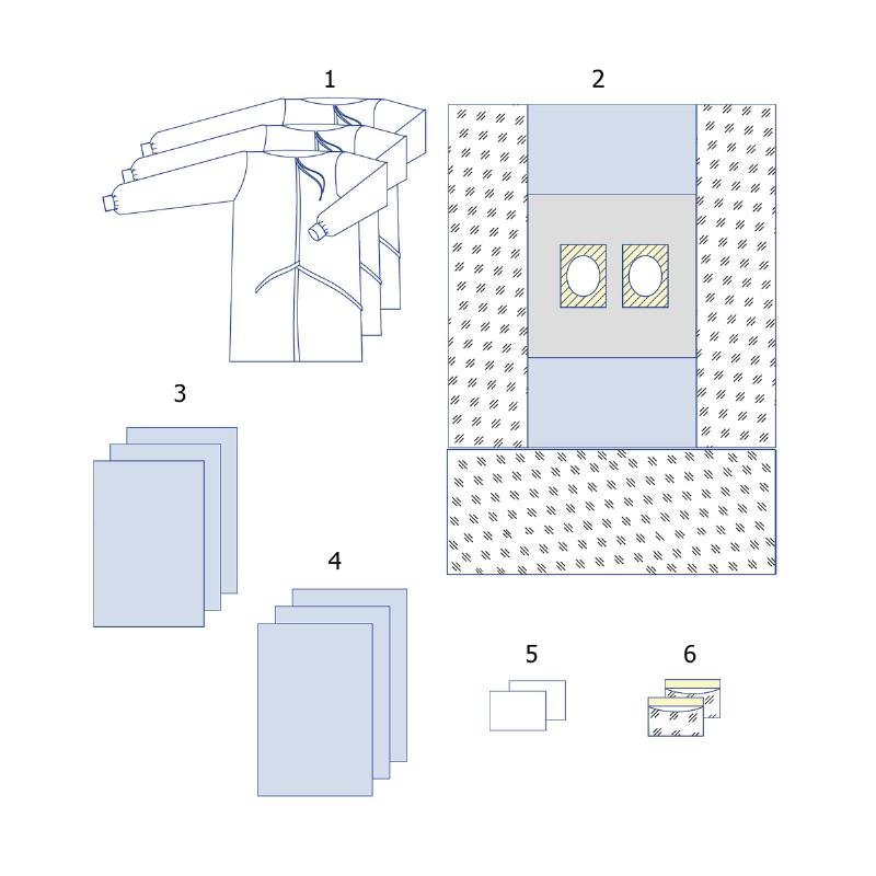 Комплект одягу та покриттів операційних для кардіологічних операцій №1 Taipan-Pharm стерильний